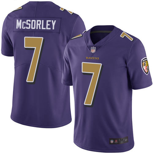 Baltimore Ravens Limited Purple Men Trace McSorley Jersey NFL Football #7 Rush Vapor Untouchable